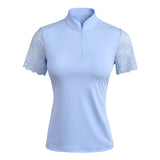 Women's Polo Shirt Short Sleeve with Chic Lace for Horse Riding, Golf, and Casual wear