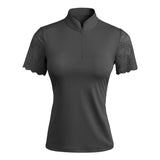 Women's Polo Shirt Short Sleeve with Chic Lace for Horse Riding, Golf, and Casual wear