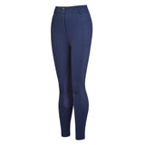 Hoof & Haute Women's Horse Riding Pants Side Zipper Pockets | Knee-Patch Breeches | Equestrian Performance for Women