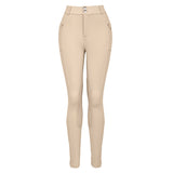 Hoof & Haute Women's Horse Riding Pants Side Zipper Pockets | Knee-Patch Breeches | Equestrian Performance for Women