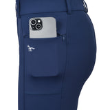 Hoof & Haute Women's Horse Riding Pants Side Zipper Pockets | Knee-Patch Breeches | Equestrian Performance for Women