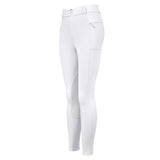 Hoof & Haute Women's Horse Riding Pants Side Zipper Pockets | Knee-Patch Breeches | Equestrian Performance for Women