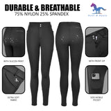 Hoof & Haute Women's Horse Riding Pants Side Zipper Pockets | Silicone Full-Seat Breeches | Equestrian Performance