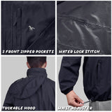 Rain Jacket Waterproof Hooded Light Weight Windbreaker
