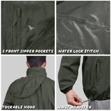 Rain Jacket Waterproof Hooded Light Weight Windbreaker