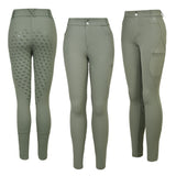 Hoof & Haute Women's Horse Riding Pants Side Zipper Pockets | Silicone Full-Seat Breeches | Equestrian Performance
