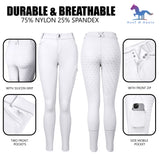 Hoof & Haute Women's Horse Riding Pants Side Zipper Pockets | Silicone Full-Seat Breeches | Equestrian Performance