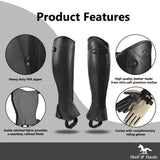 Premium Leather Half Chaps, crafted from high-quality leather with a refined, polished finish. Free Leather Gloves included!