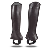Premium Leather Half Chaps, crafted from high-quality leather with a refined, polished finish. Free Leather Gloves included!