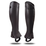 Premium Leather Half Chaps, crafted from high-quality leather with a refined, polished finish. Free Leather Gloves included!