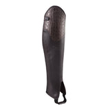 Stylish Alligator Design Premium Leather Half Chaps. Heavy Duty YKK Zipper. Well-crafted look. Free Leather Gloves Included.