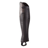 Stylish Alligator Design Premium Leather Half Chaps. Heavy Duty YKK Zipper. Well-crafted look. Free Leather Gloves Included.